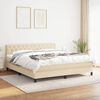 vidaXL Cama box spring con colch&oacute;n tela color crema 160x200 cm