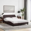 vidaXL Estructura de cama Dover tela marr&oacute;n oscuro 140x190 cm