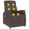 vidaXL Sill&oacute;n de masaje el&eacute;ctrico tela marr&oacute;n oscuro