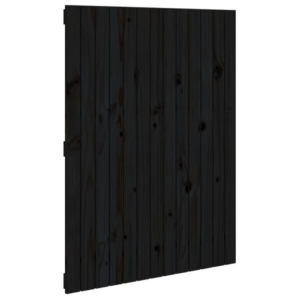 vidaXL Cabecero de cama pared madera maciza pino negro 82,5x3x110 cm