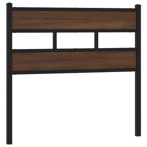 vidaXL Cabecero de repuesto de acero y madera de ingenier&iacute;a marr&oacute;n roble 75 cm