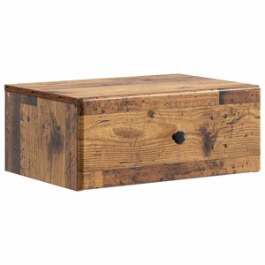vidaXL Mesita de Noche de Pared Madera envejecida 49 x 34,5 x 20 cm