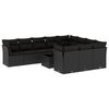 vidaXL Set de sof&aacute;s de jard&iacute;n 11 pzas y cojines rat&aacute;n sint&eacute;tico negro