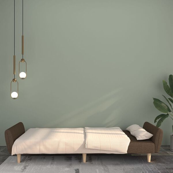 vidaXL Sofá cama de 2 plazas tela marrón