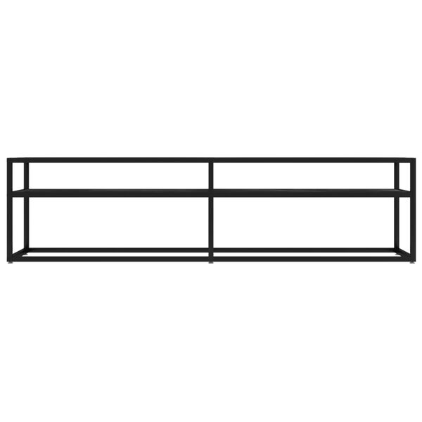 vidaXL Mueble de TV vidrio templado color m&aacute;rmol negro 160x40x40,5 cm