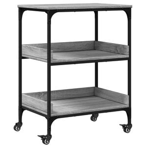 vidaXL Carrito de cocina madera ingenier&iacute;a gris Sonoma 60x41x80,5 cm