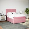 vidaXL Cama box spring con colch&oacute;n terciopelo rosa 160x200 cm