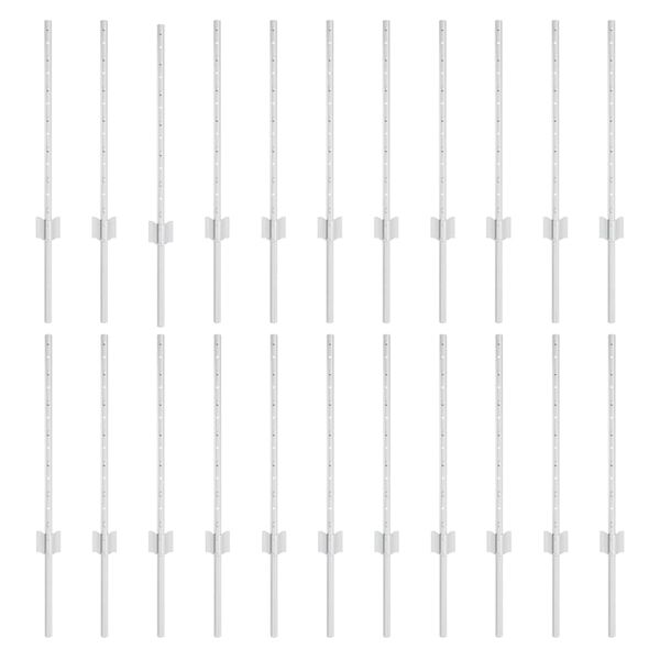 vidaXL Postes de cerca Manual 22 pcs Plateado 100 cm Acero