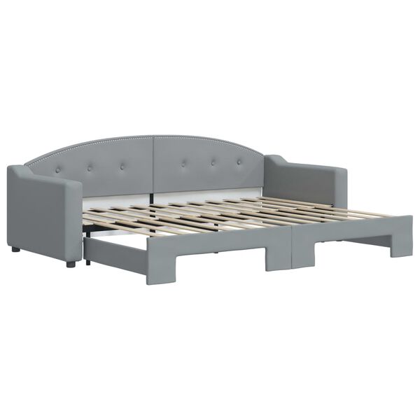 vidaXL Sof&aacute; cama nido tela gris claro 80x200 cm