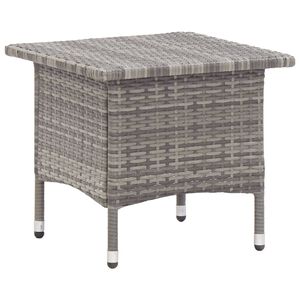vidaXL Mesita de centro de rat&aacute;n sint&eacute;tico gris 50x50x47 cm