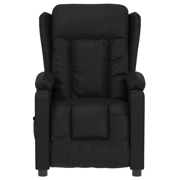 vidaXL Sillón reclinable eléctrico de cuero sintético negro