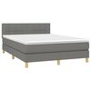 vidaXL Cama box spring con colch&oacute;n tela gris oscuro 140x200 cm