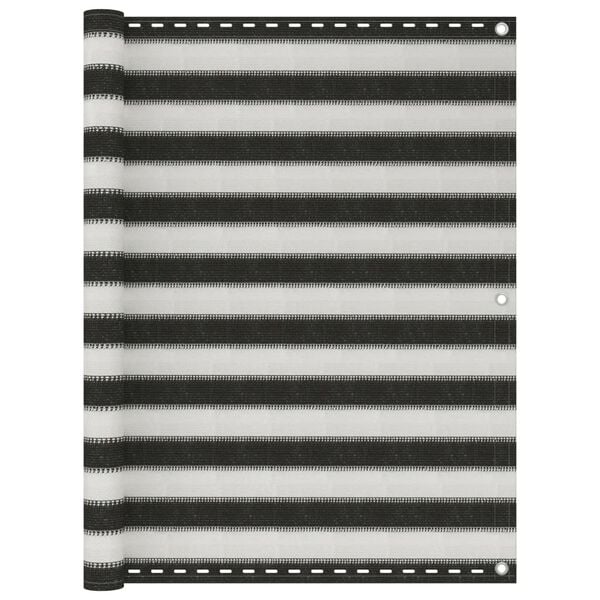 vidaXL Toldo para balcón HDPE 120x400 cm gris antracita y blanco