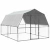 vidaXL Gallinero con techo y puerta acero galvanizado plateado