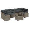 vidaXL Conjunto de sof&aacute; de jard&iacute;n 8 uds. Gris rat&aacute;n sint&eacute;tico