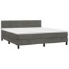 vidaXL Cama box spring colch&oacute;n y LED terciopelo gris oscuro 180x200 cm