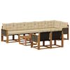 vidaXL Conjunto de sof&aacute;s de exterior 9 uds. Natural y Beige