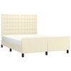 vidaXL Estructura de cama sin colch&oacute;n cuero sint&eacute;tico crema 140x190 cm