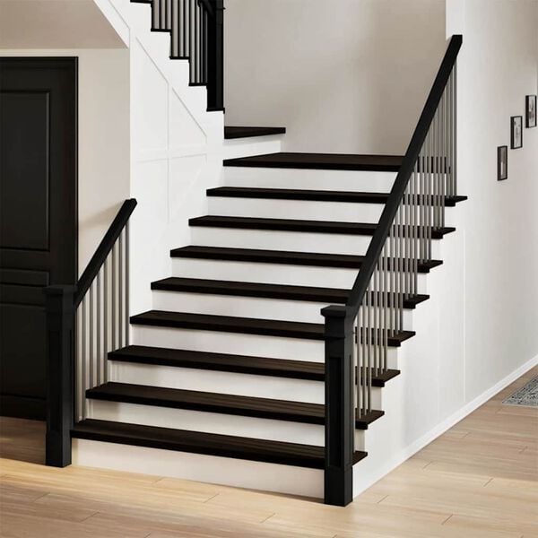 vidaXL Pelda&ntilde;os de escalera 12 uds madera maciza roble marr&oacute;n oscuro
