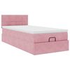 vidaXL Estructura de cama otomana colch&oacute;n terciopelo rosa 100x200cm