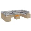 vidaXL Set de sof&aacute;s de jard&iacute;n 11pzas con cojines rat&aacute;n sint&eacute;tico beige