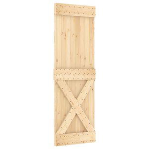 vidaXL Puerta Corredera NARVIK Natural y negro 70 x 210 cm (213,5 cm)