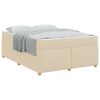 vidaXL Estructura de cama con colch&oacute;n Crema 160 x 200 cm tela