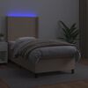 vidaXL Cama box spring colch&oacute;n LED cuero sint&eacute;tico capuchino 100x200cm