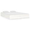 vidaXL Estructura de cama sin colch&oacute;n madera maciza blanco 120x190 cm