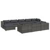 vidaXL Set de muebles de jard&iacute;n 10 pzas y cojines rat&aacute;n sint&eacute;tico gris