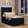 vidaXL Cama Box Spring LED con colch&oacute;n Negro 80 x 200 cm tela