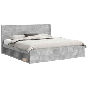 vidaXL Estructura de cama con almacenamiento y cabecero Gris Hormig&oacute;n