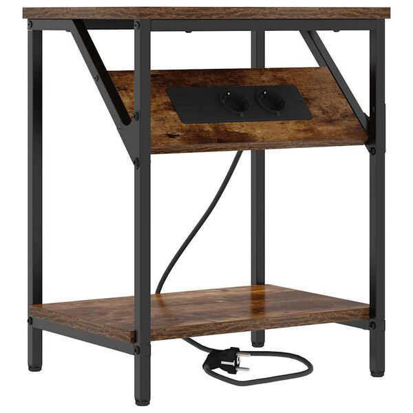 vidaXL Armario de Noche Roble ahumado 38 x 30 x 48 cm