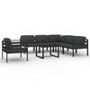 vidaXL Set muebles de jard&iacute;n 7 pzas y cojines aluminio gris antracita