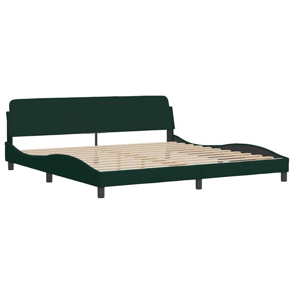 vidaXL Cama con colch&oacute;n Dover terciopelo verde oscuro 200x200 cm