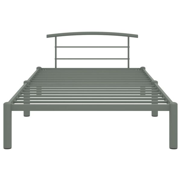 vidaXL Estructura de cama sin colch&oacute;n metal gris 90x200 cm