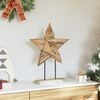 vidaXL Estrella de Navidad Marrón 45 x 5 x 60 cm Madera de teca maciza