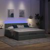 vidaXL Cama otomana con colchón y LED tela gris oscuro 180x200cm