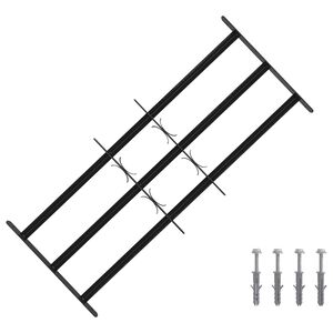 vidaXL Reja de Seguridad para Ventanas con 3 Barandas 3 pcs 63-114 cm