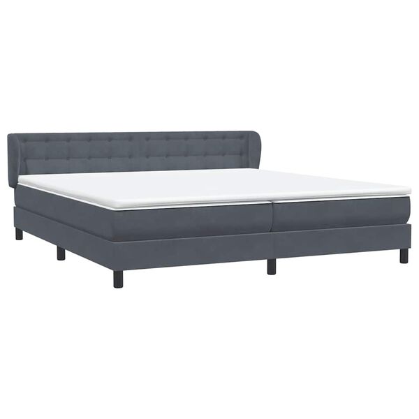 vidaXL Cama box spring con colchones terciopelo gris oscuro 200x210 cm