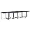 vidaXL Set comedor de jard&iacute;n 17 piezas y cojines rat&aacute;n sint&eacute;tico negro