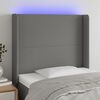 vidaXL Cabecero con LED de tela gris oscuro 93x16x118/128 cm