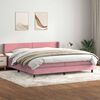 vidaXL Cama box spring con colch&oacute;n terciopelo rosa 180x210 cm