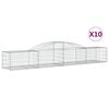 vidaXL Cestas de gaviones 10 uds forma de arco hierro 300x50x40/60 cm