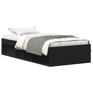 vidaXL Estructura de cama individual sin colch&oacute;n negro 75x190 cm