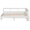 vidaXL Cama con estanter&iacute;a sin colch&oacute;n madera maciza blanca 200x200 cm