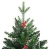 vidaXL &Aacute;rbol de Navidad artificial con bisagras y frutos rojos 120 cm