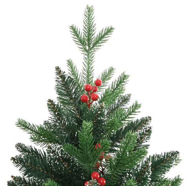vidaXL &Aacute;rbol de Navidad artificial con bisagras y frutos rojos 120 cm