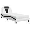 vidaXL Cama Viana con colchón cuero sintético blanco y negro 90x190 cm