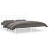 vidaXL Estructura cama sin colch&oacute;n con cabecero metal blanco 200x200cm